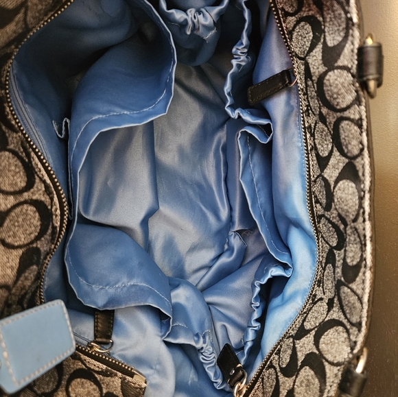 Black & Grey Leather Coach Diaper Bag - Picture 8 of 13